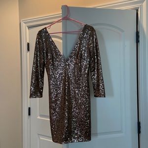 Gold sequin dress